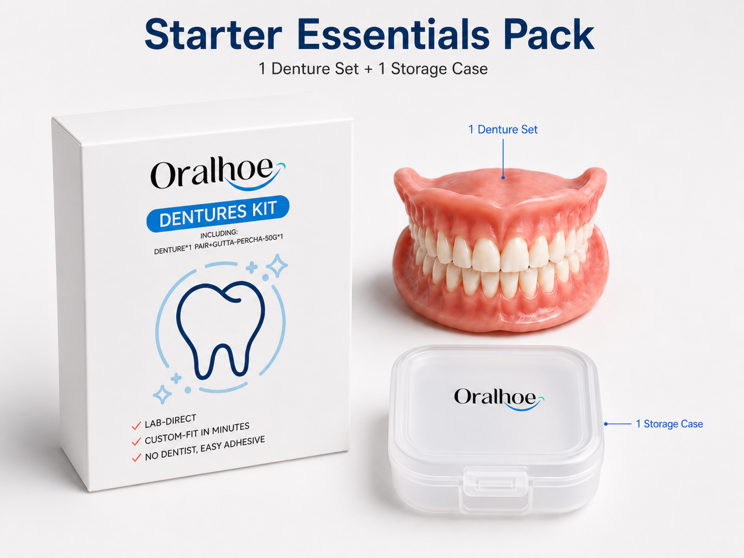 Essentials Pack （1 Denture Set + 1 Storage Case）