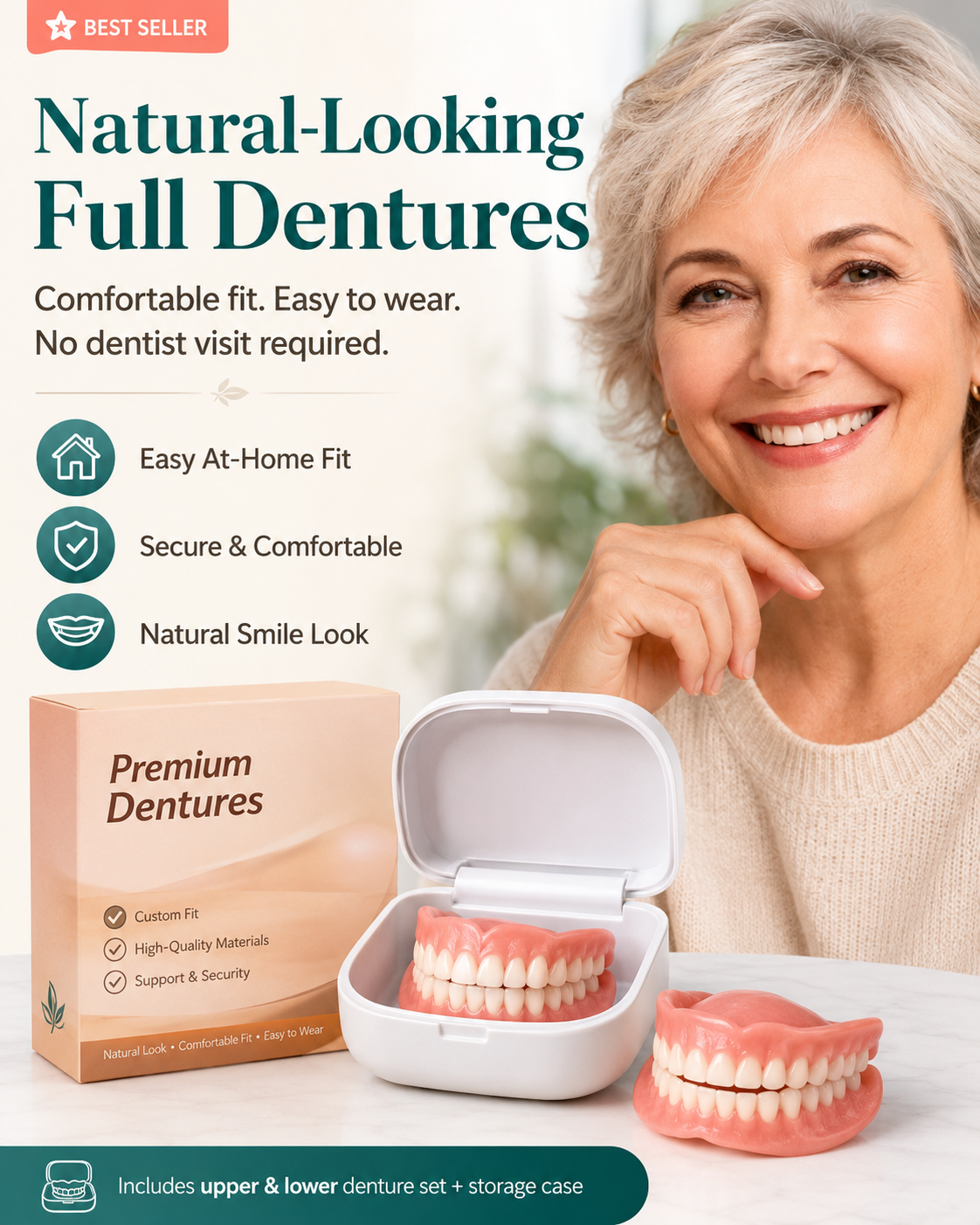 🔥 Custom-Fit Instant Smile Dentures™ – Natural Look & Comfort Fit | 50% OFF Today