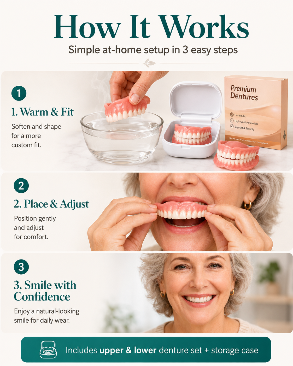 🔥 Custom-Fit Instant Smile Dentures™ – Natural Look & Comfort Fit | 50% OFF Today